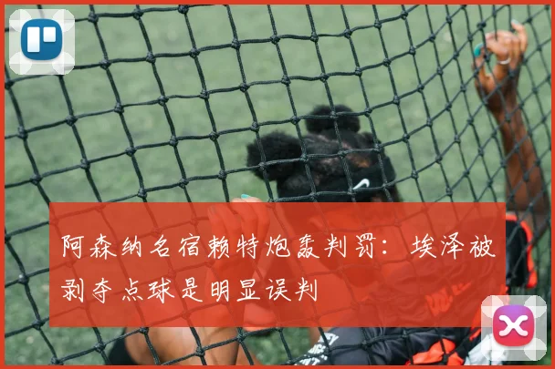 阿森纳名宿赖特炮轰判罚:埃泽被剥夺点球是明显误判